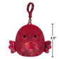 Squishmallows 3.5"" Clip-On Barella The Beta Fish, Small, Red