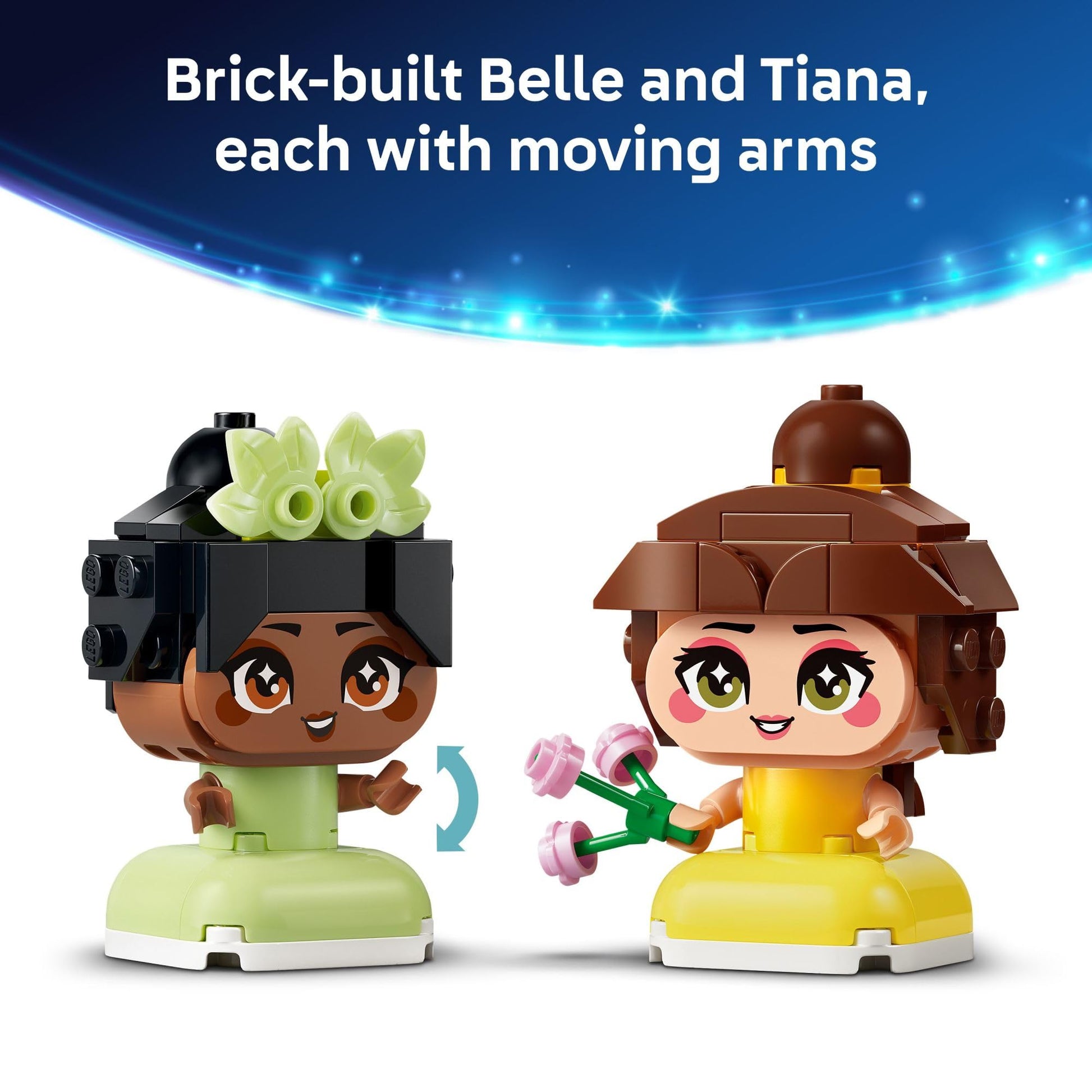 LEGO Disney Princess Mini Belle & Tiana with Castle Building Toy - Princess Toy Figures & Playset for Girls & Boys, Ages 5+ - Gift for Birthday
