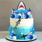 22 PCS Shark Cake Topper Shark Figurines Decorations for Ocean Theme Birthday Supplies (Blue)