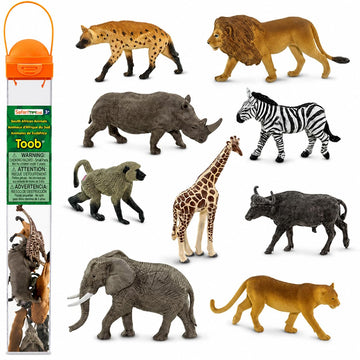 Safari Ltd. South African Animals TOOB - 9 Figurines of Elephant, Lion, Giraffe, and More - Educational Toy Set for Boys, Girls and Kids Ages 3+