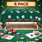 Oojami Poker Party Tablecloths 4 Pack - 54" x 108" Casino Theme Plastic Table Covers for Birthday, Casino Night, Vegas Theme Party Decorations
