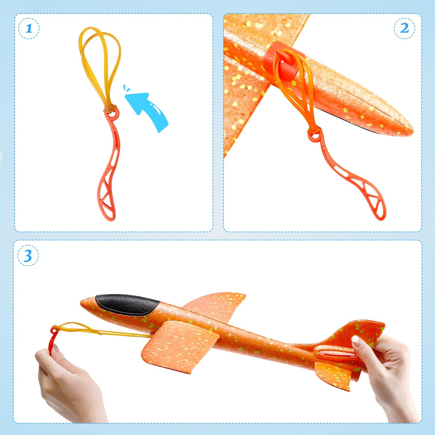 PUREZON Foam Airplane Toys, 4 Pack, 17 Inch, 4 Colors