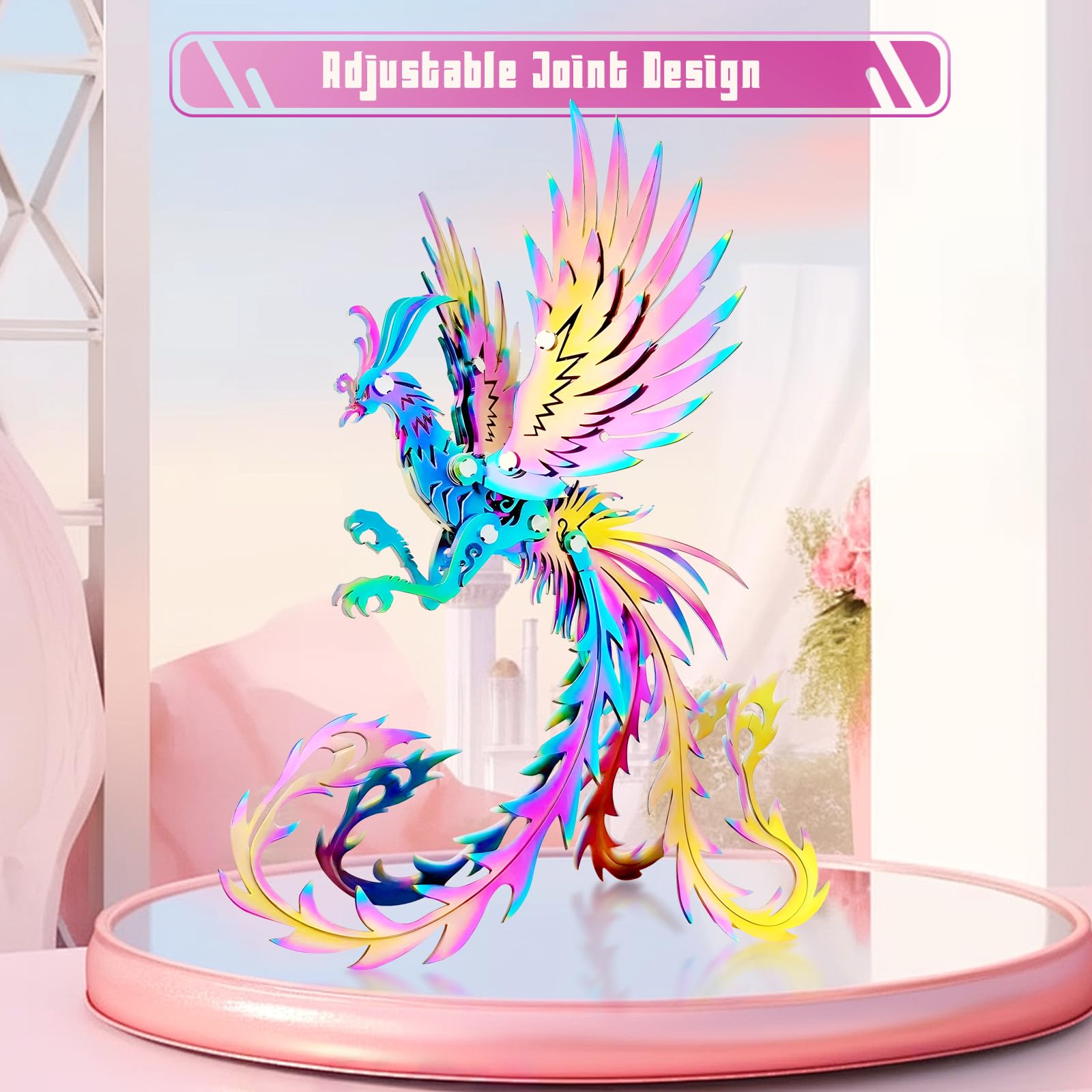 3D Metal Model Kits, Mechanical Undead Bird Seven Colors 3D Metal Puzzle,Steel Mythology Animal Series DIY Brain Teasers Simple 3D Puzzles Home Decor