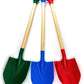 Matty's Toy Stop 31" Heavy Duty Wooden Kids Sand Shovels with Plastic Spade & Handle (Red, Blue & Green) Complete Gift Set Bundle - 3 Pack