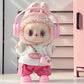 for Labubu Dolls Cute Puppy Themed Sporty Casual Outfit - Includes White T-Shirt Shorts Headphones and Shoes (Pink Set with Camera and Headphone)