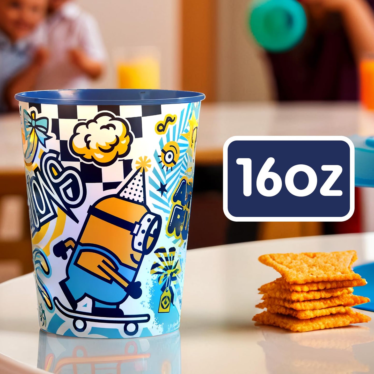 Minions 2 Multicolor Plastic Stadium Cup - 16 oz. (1 Count) - Perfect for Kids' Parties and Movie Night Collectible