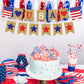 USA Patriotic Cardstock Banner Decorations, Rustic Pre-Strung Hanging Garland Sign for 4th of July, Memorial Day, Veterans Day, Independence Day,