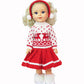 Red Reindeer Skirt Outfit 3pc for 14-Inch Dolls | Premium Quality & Trendy Design | Dolls Clothes