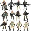 Liberty Imports 12 Pack: US Military Toy Soldiers Playset Army Men Action Figures with Realistic Weapons Gear Combat Accessories for Kids Pretend