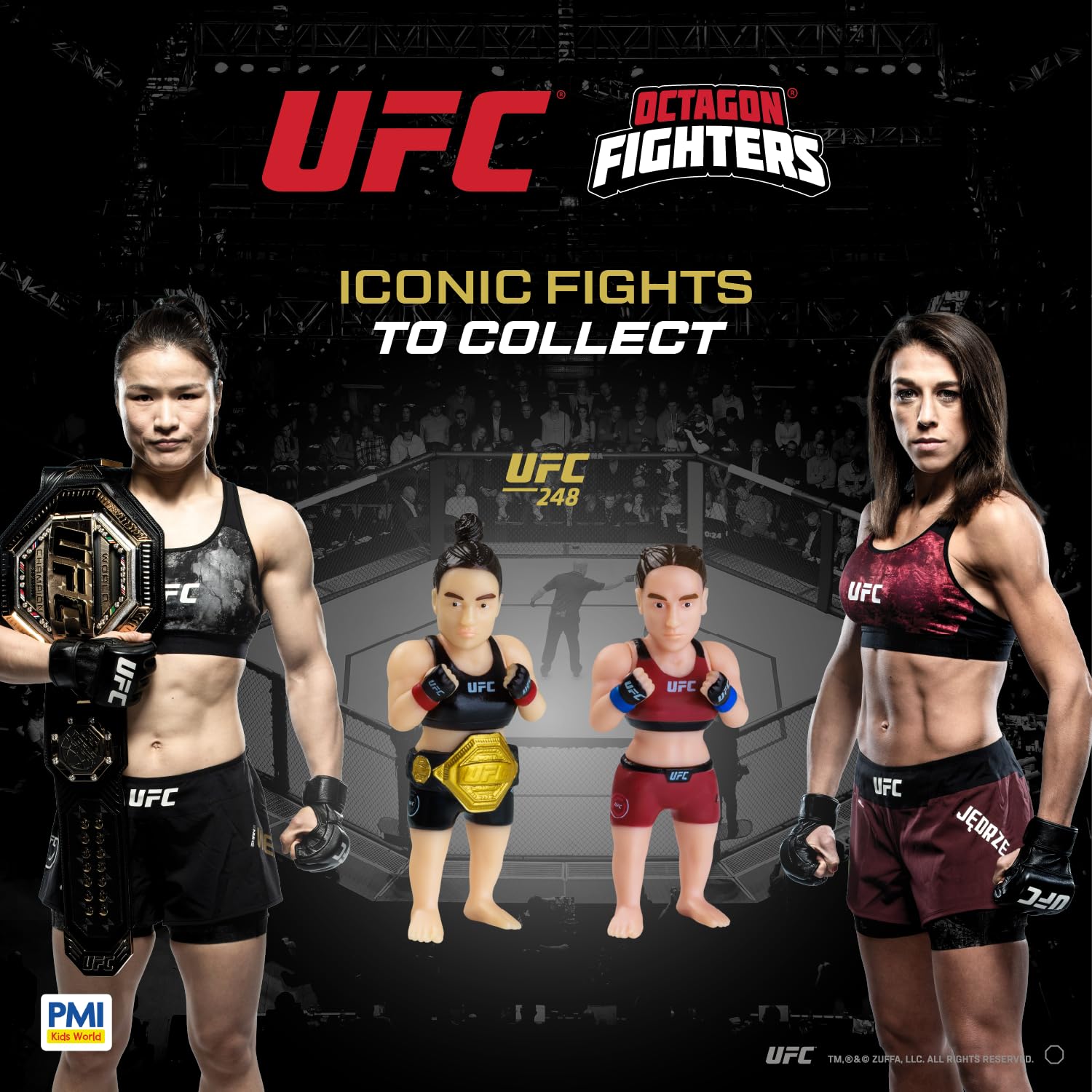 P.M.I. UFC 2.5-Inch Collectible Figures 8-Pack Deluxe Box - Includes 8 Fighters with Accessories, Realistic Poses, and Officially Licensed UFC
