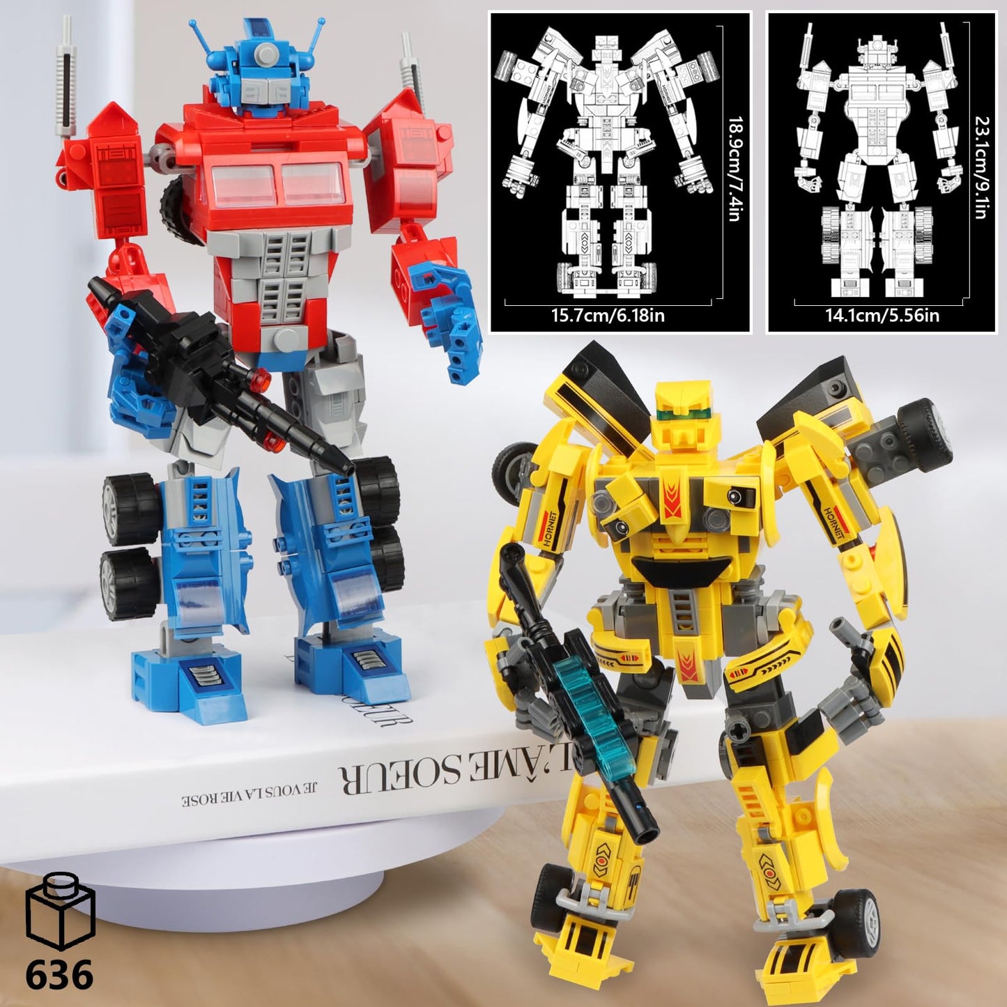 HIGH GODO Transforming Building Set, Collectible 2in1 Transformation Robot and Truck Building Block Set, Cool Robots Toys Gifts for Teens Adults 14+