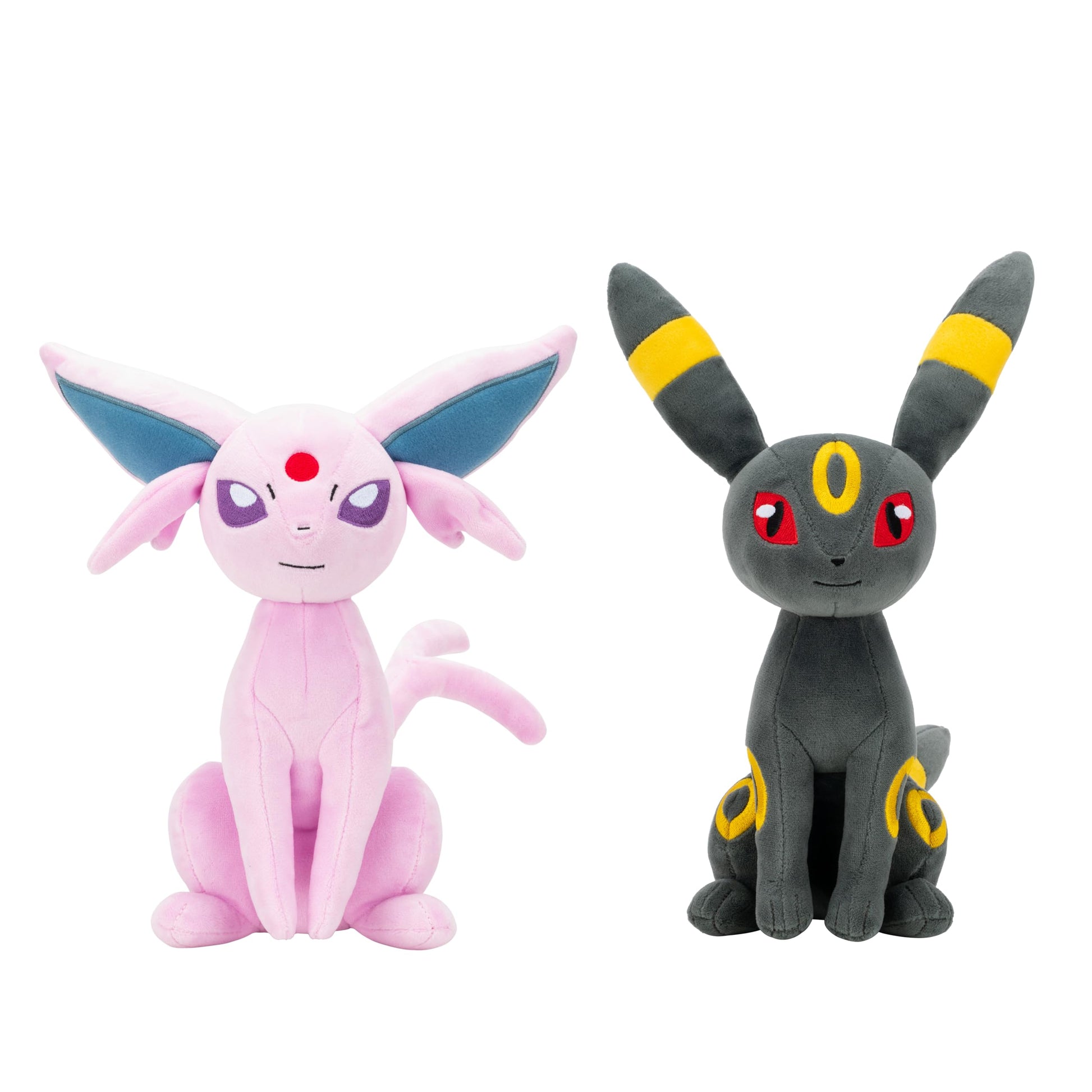 Pokemon Espeon and Umbreon Plush 2-Pack - Two 8-Inch Soft Plush with Authentic Details