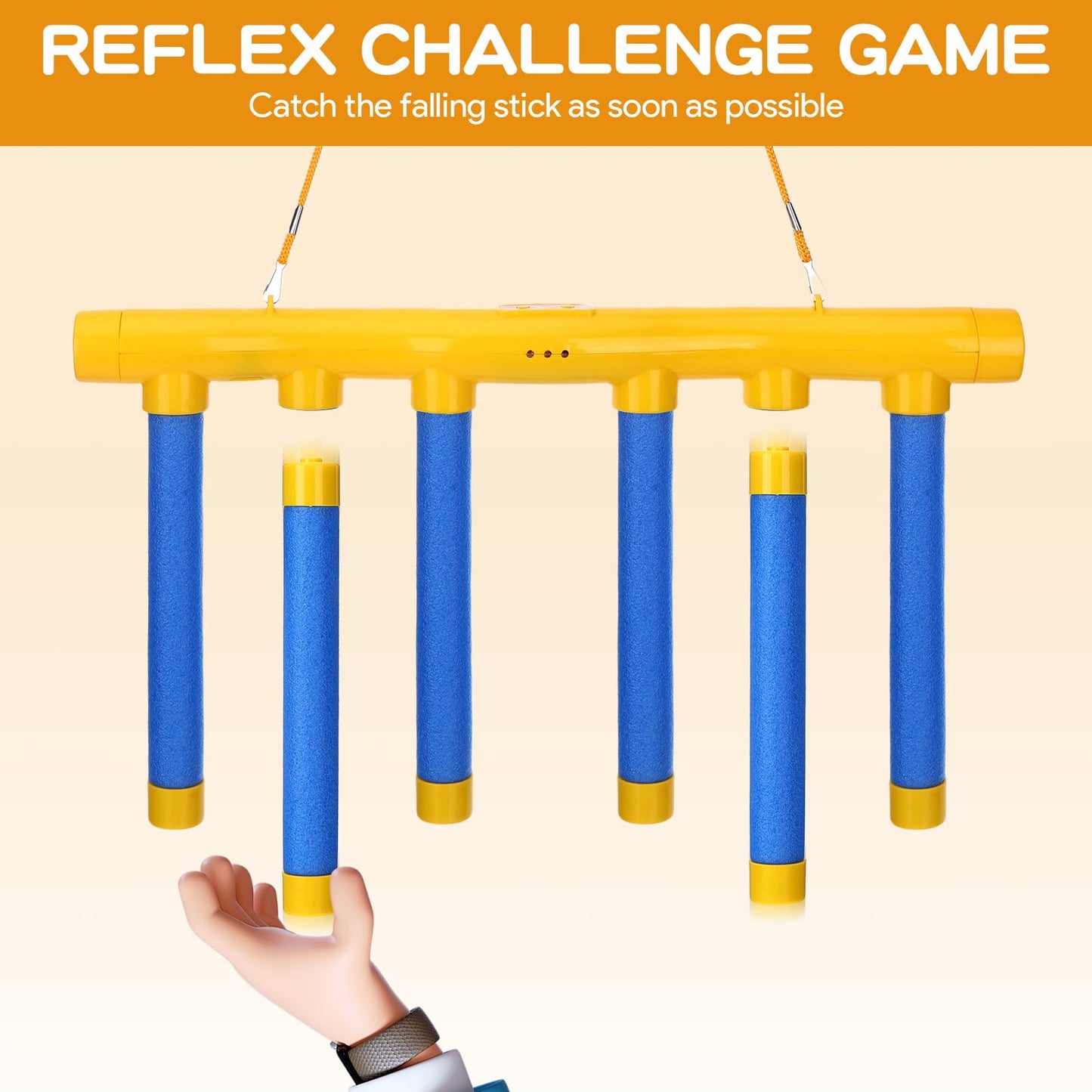 Yuunheg Reflex Challenge Game,Hand Eye Coordination Toys,3 Adjustable Speed Reaction Time Training Tool with Remote Control, Falling Sticks Catching