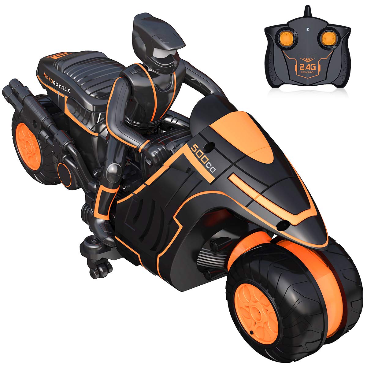 Karoter Remote Control Motorcycles, 360° Spinning Action Rotating Drift Stunt Motorbike 2WD High Speed Rc Motorbikes 2.4Ghz Radio Control Motorcyle