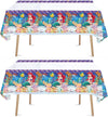 Little Mermaid Tablecloth, 2pcs Rectangular Plastic Table Cover, 70'' x 42'', Waterproof Birthday Party Supplies Decorations (2 Pack Blue Pink) 1