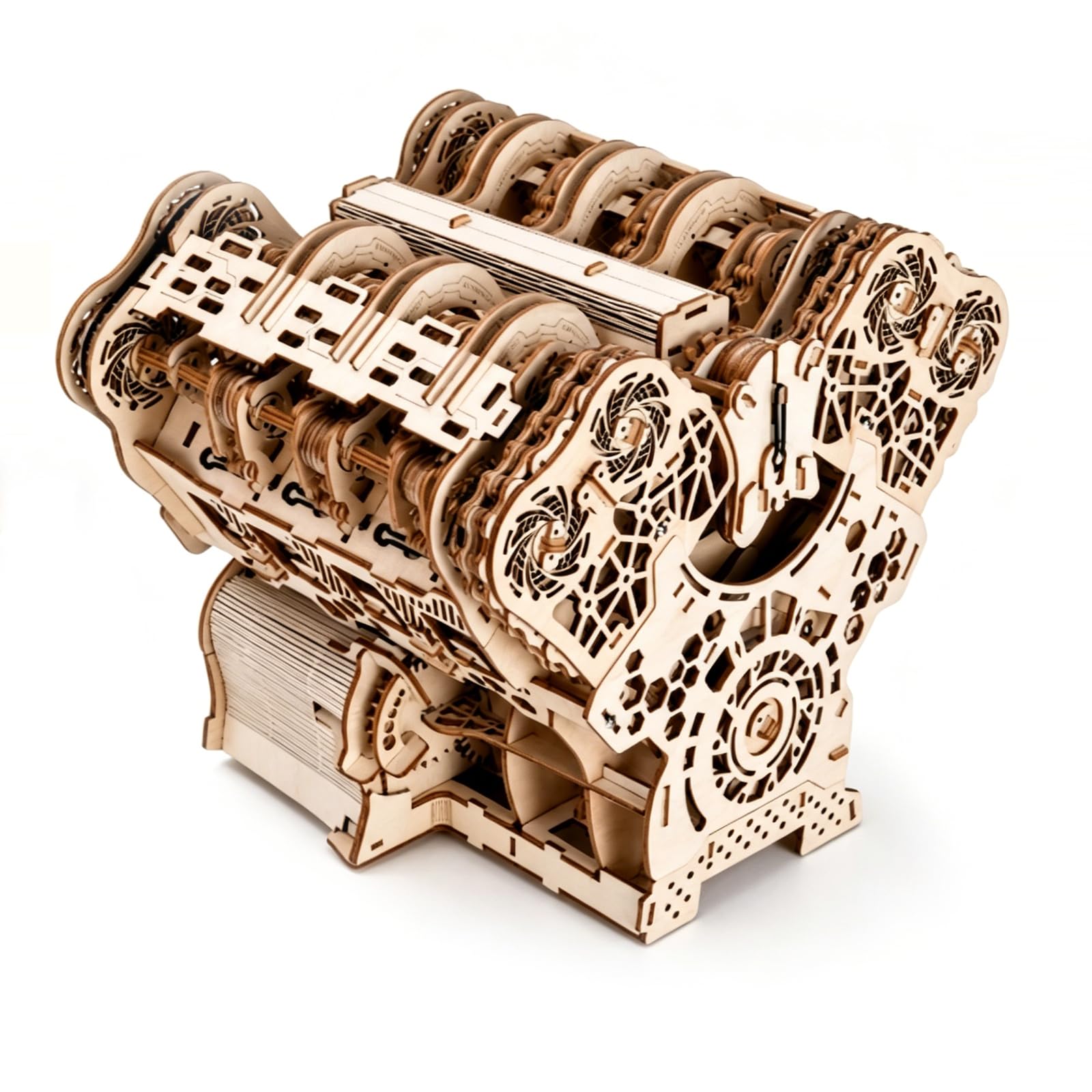 LENAOBEN W12 Engine Model Kit (1400+ Pieces) 3D Wooden Puzzle for Adults, Recreates Real Mechanical Movement Logic, Assembly Model Kit, Challenging