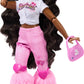 Barbie Dream Besties Doll and Accessories, Brooklyn” Posable Roller Skating Fashion Doll with Dark Brown Hair, 9Music & Video Themed Pieces