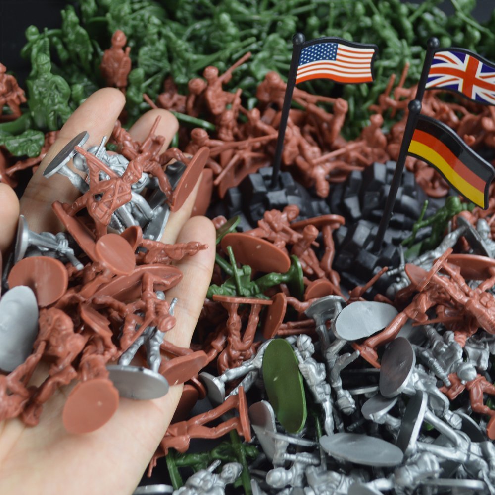RAINBOW TOYFROG Army Men Action Figure Set - 300 pcs Toy Soldiers Military Playset - Classic Army Men Action Figures for Kids - Durable Army Toys