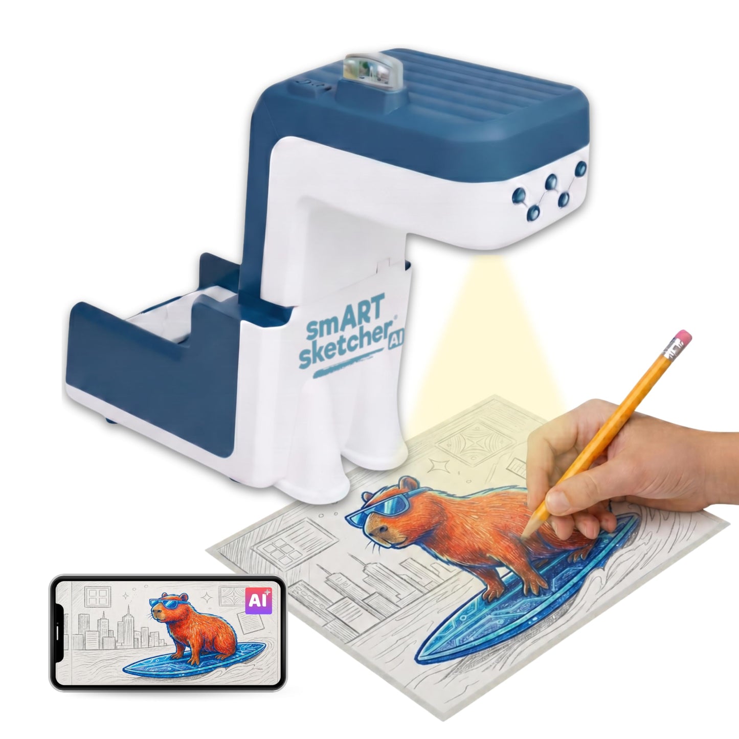 Flycatcher smART Sketcher AI Drawing Projector for Kids, AI Art to Trace