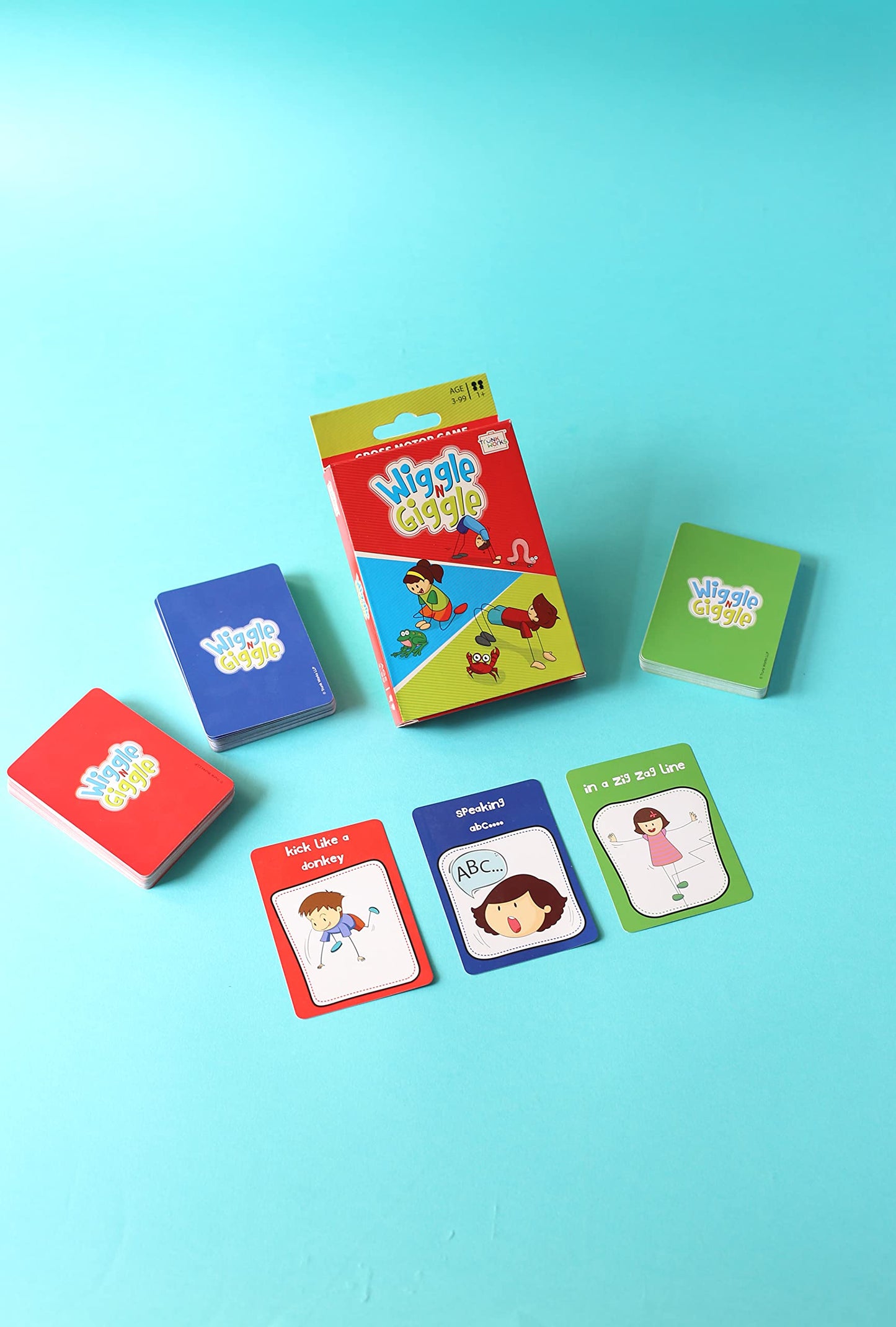Trunk Works Wiggle N Giggle Travel Card Game | Motor Skills | Animal Movements | Fun Physical Activity for Kids Ages 3 4 5 6 +