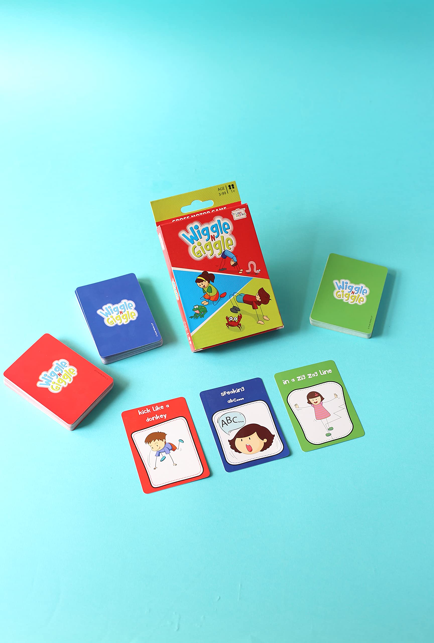Trunk Works Wiggle N Giggle Travel Card Game | Motor Skills | Animal Movements | Fun Physical Activity for Kids Ages 3 4 5 6 +