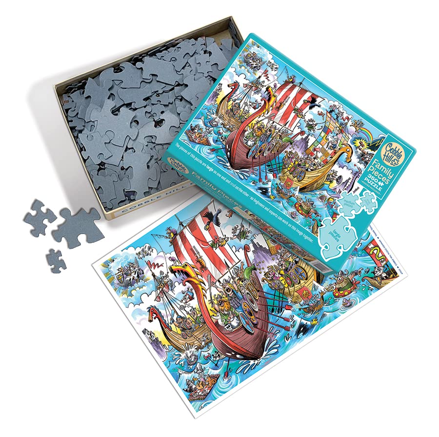 Cobble Hill Family Piece's 350 Puzzle - Viking Voyage - Sample Poster Included