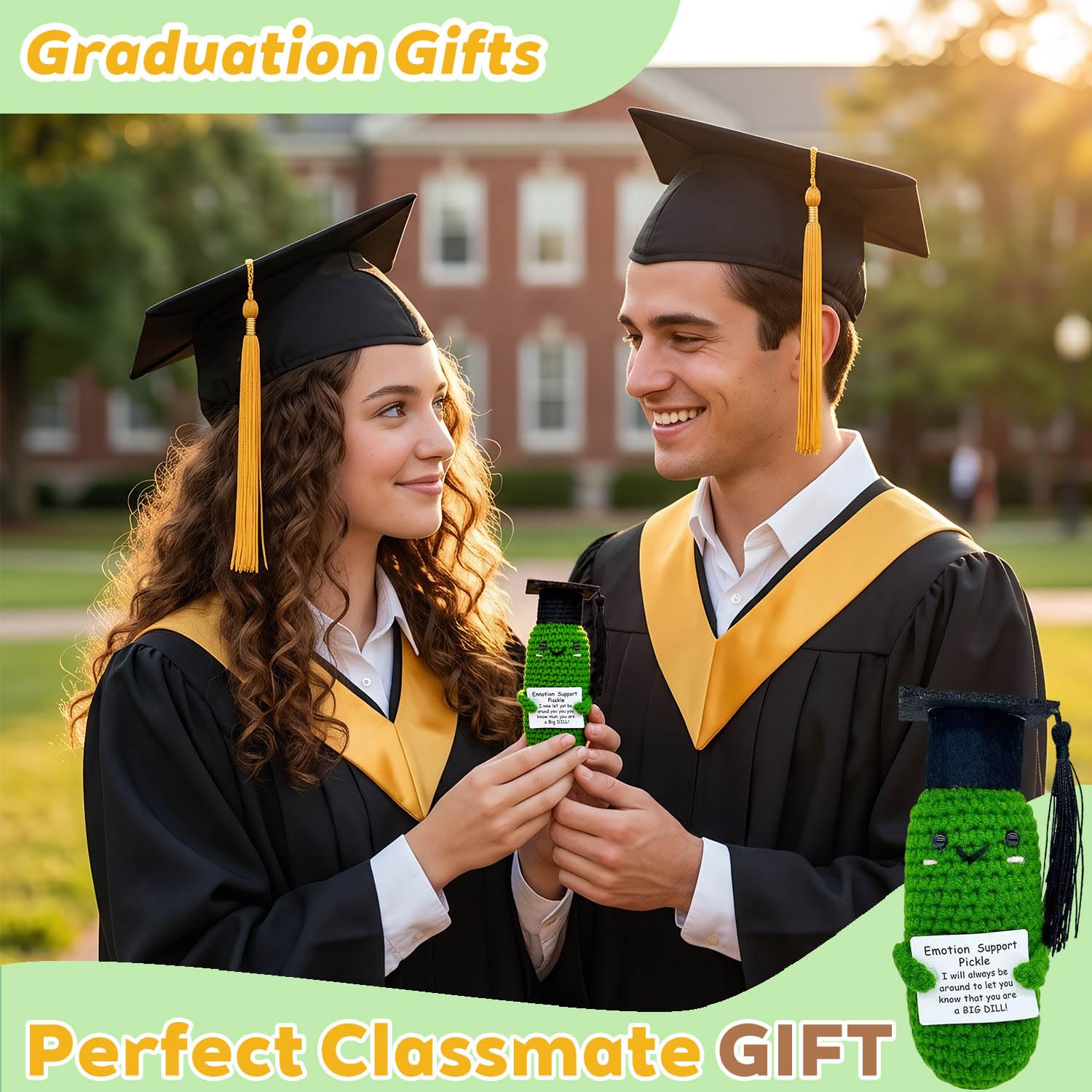12 Pcs Graduation Emotional Support Pickle High School College 2026 Graduation Decorations Gifts for Women for Women Men Him Her Graduates of Class