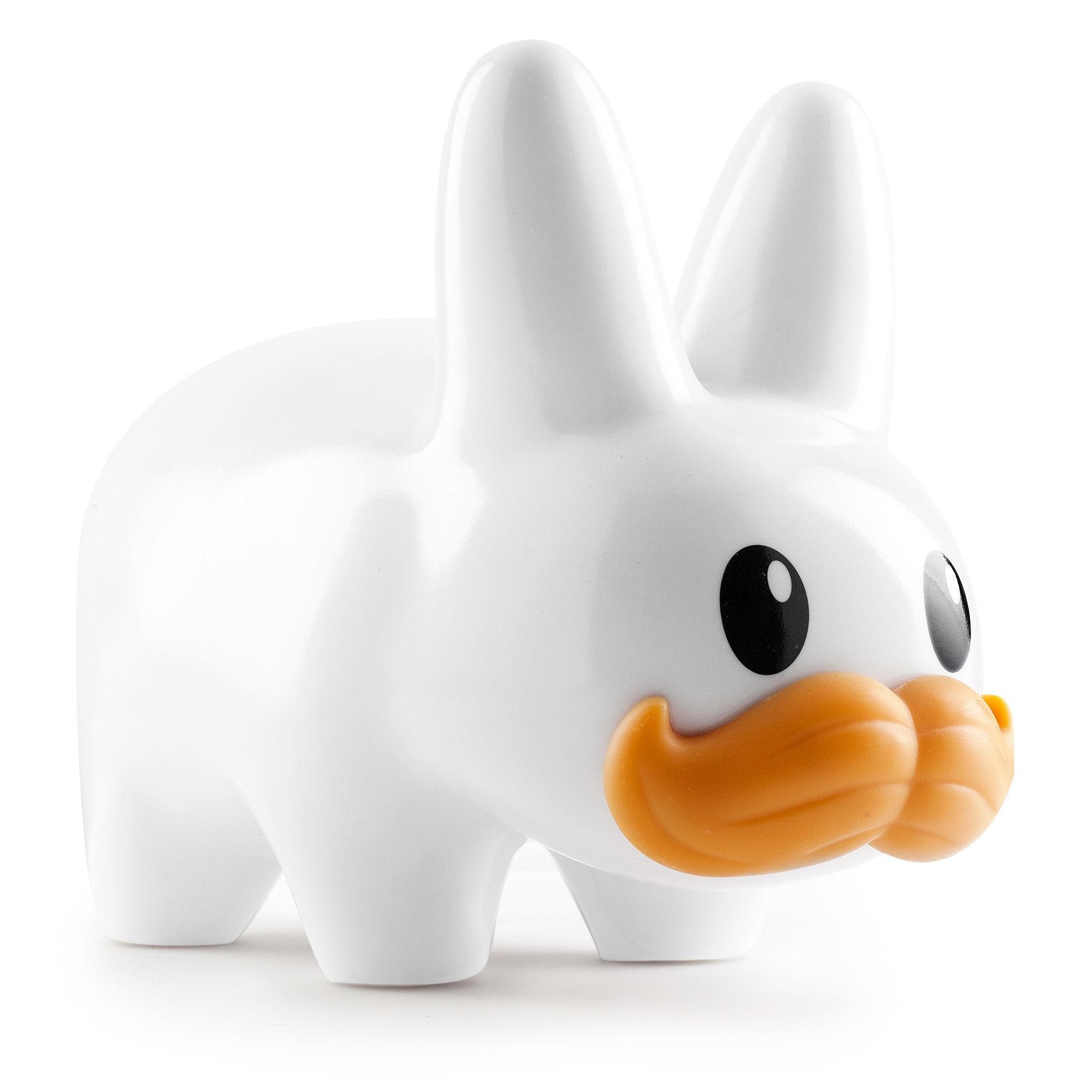 Kidrobot Happy Stache Labbit 10 Inch Vinyl Art Figure by Frank Kozik - White Edition