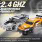 Liberty Imports RC Drift Car 1/16 2.4GHz 4WD Remote Control Sport Racing On-Road Vehicle with LED Light, Batteries and Drift Tires (Silver)