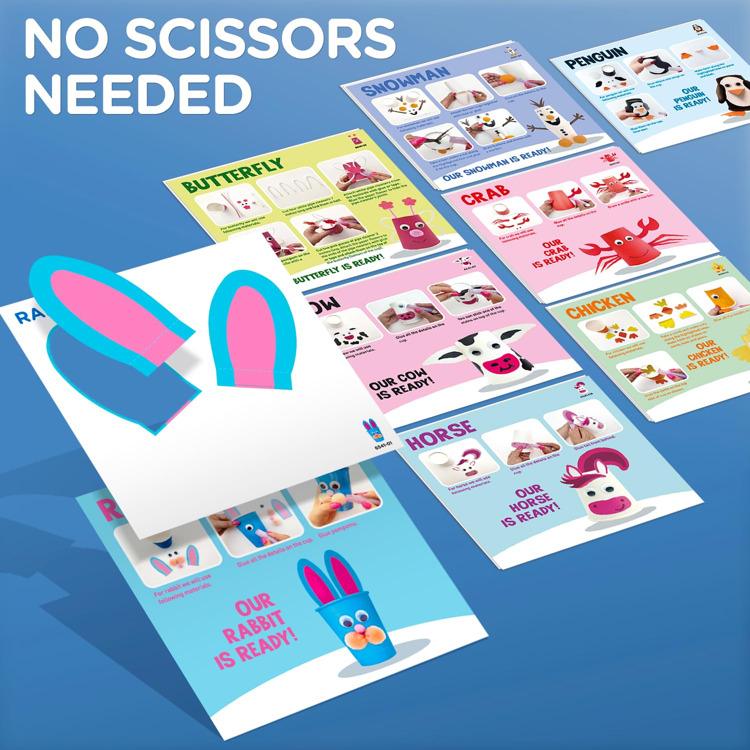 Arts and Crafts for Toddlers & Kids Ages 3-5 - Paper Cup Craft Kit, 8 Animal Projects - Fun Preschool Activity for Girls & Boys