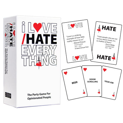 Teenie Tiny Tiki Games I Love/Hate Everything Party Card Game - Ice Breaker Cards and Conversation Starter Cards for Friends & Family - Fun