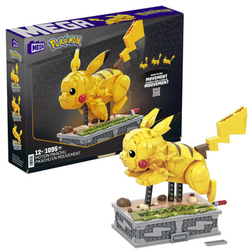 MEGA Pokemon Figure Building Toy for Adults , Motion Pikachu Collectible with Mechanized Movement