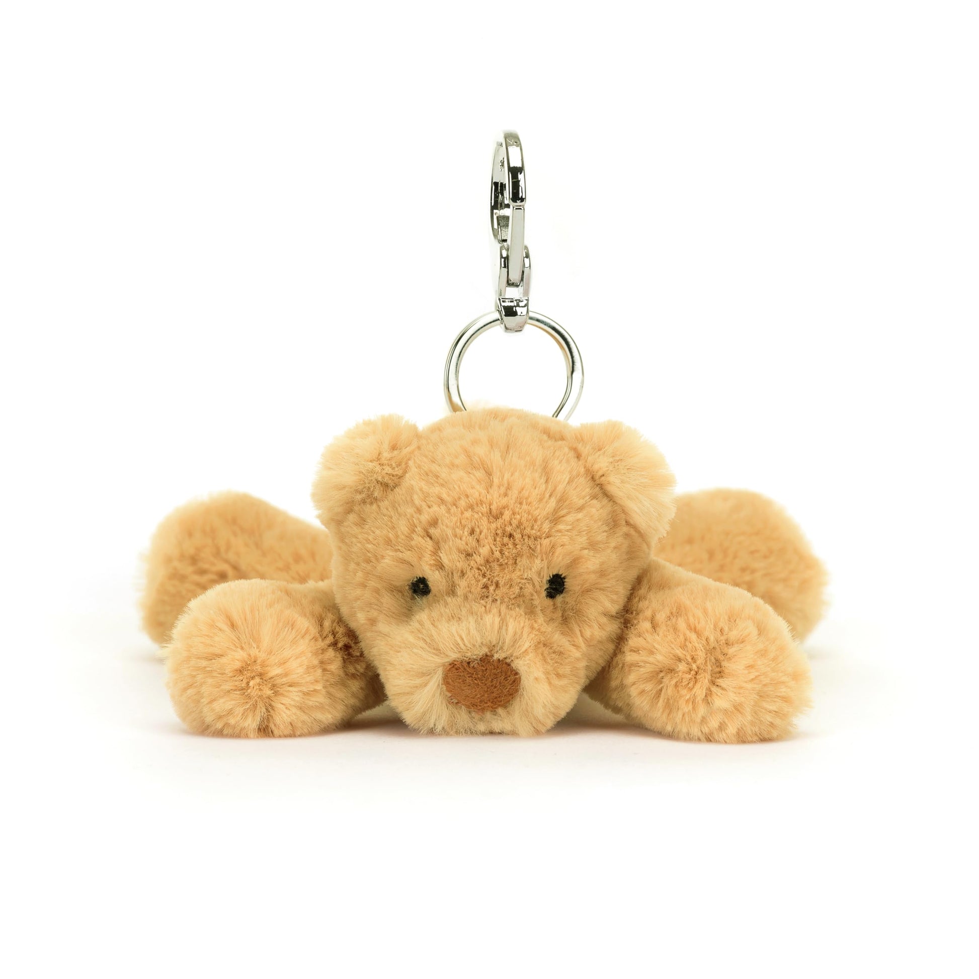 Jellycat Smudge Bear Bag Charm, 3 inches - Teddy Bear Plush Keychain - Great Gift Idea