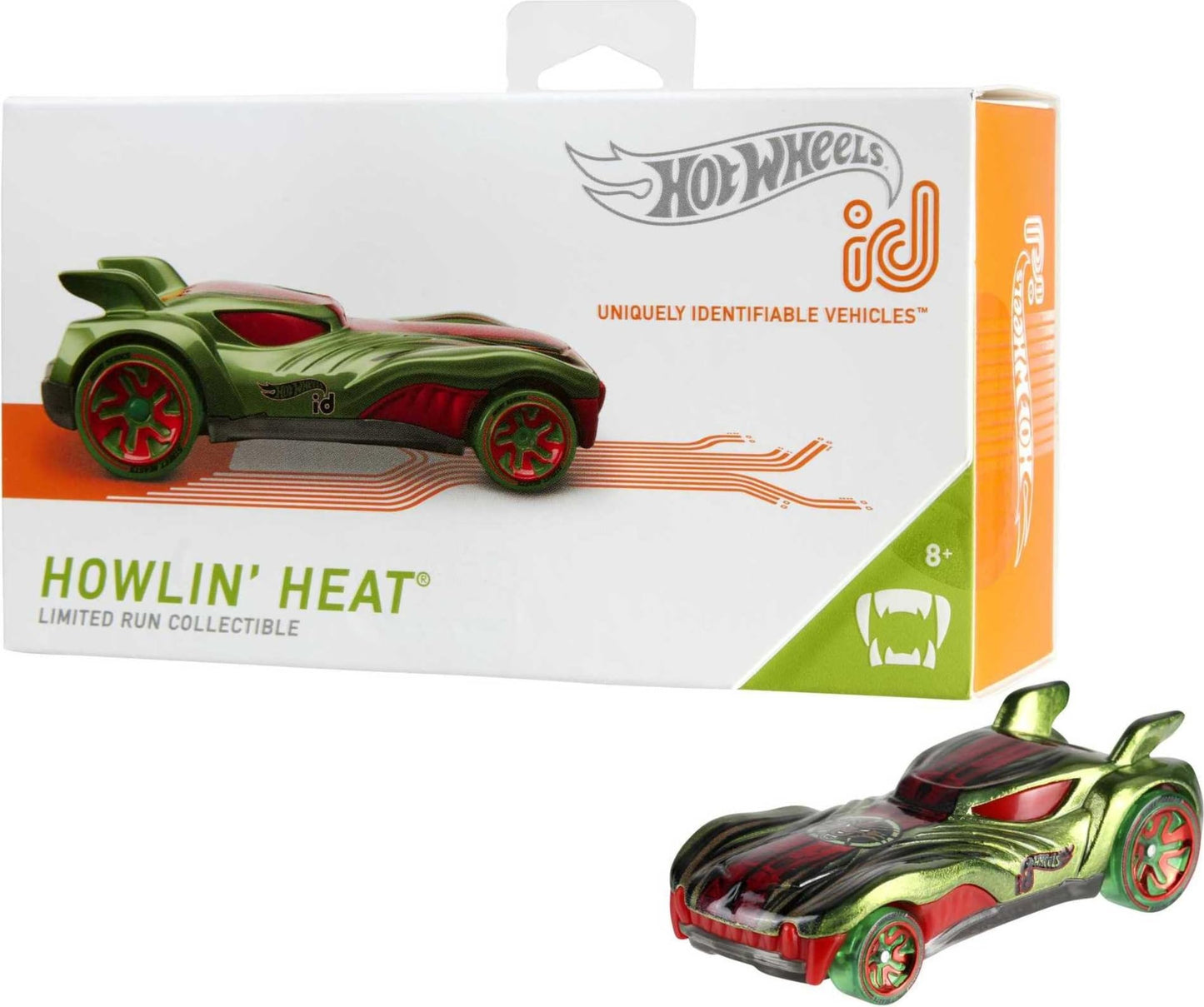 Hot Wheels id Vehicle Howlin' Heat Embedded NFC Chip Uniquely Identifiable 1:64 Scale Ages 8 and Older