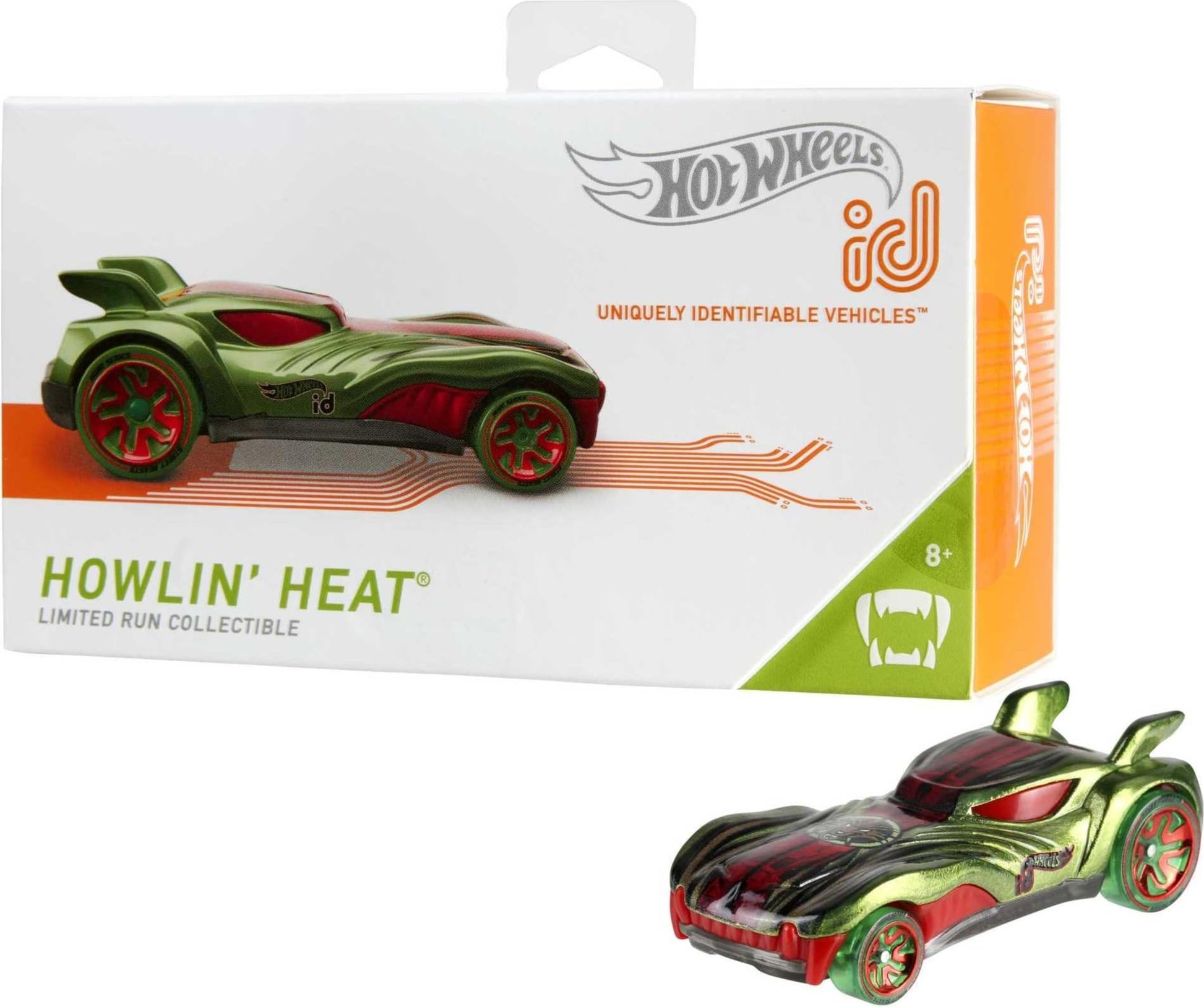 Hot Wheels id Vehicle Howlin' Heat Embedded NFC Chip Uniquely Identifiable 1:64 Scale Ages 8 and Older