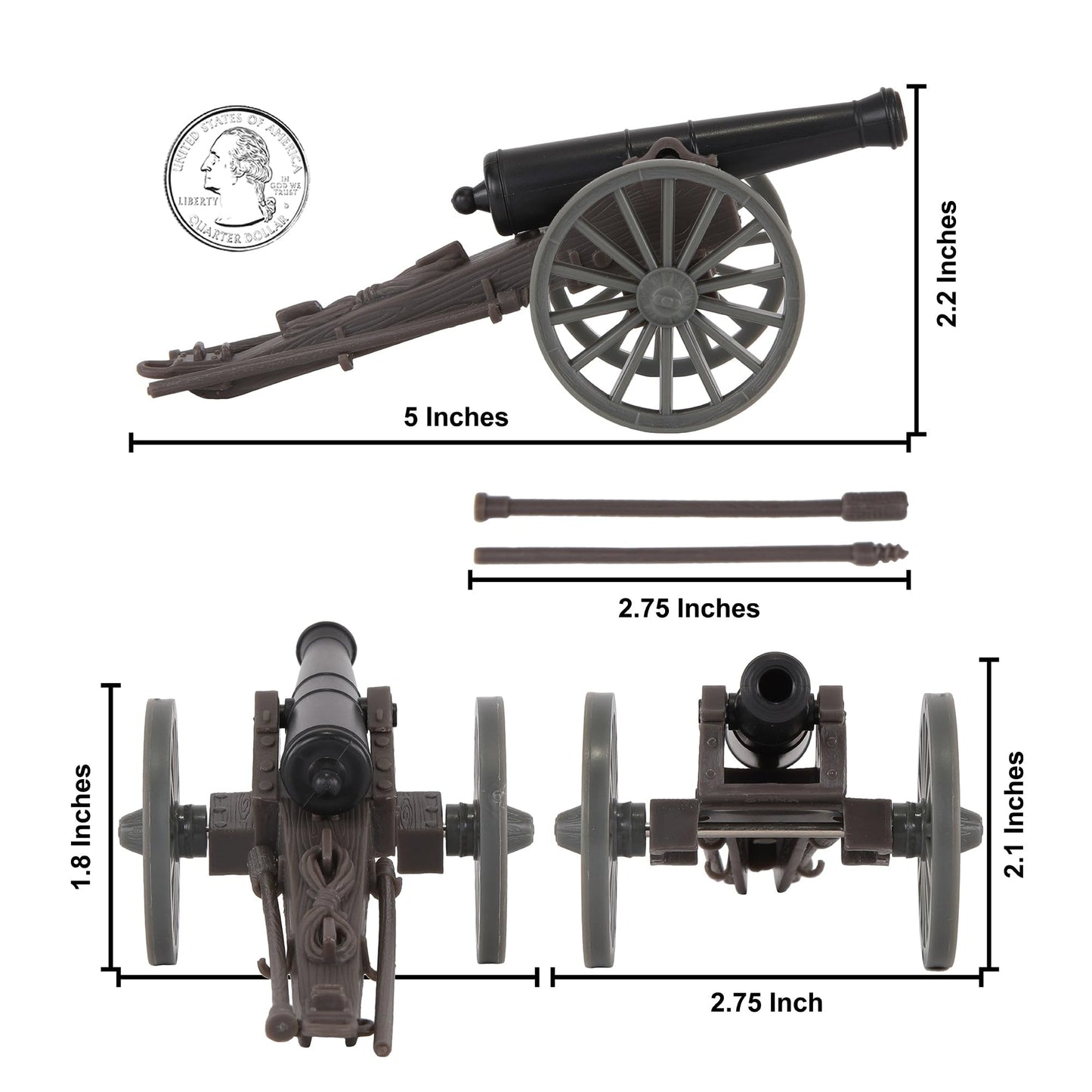 BMC CTS Civil War Artillery Horse Wagon - ACW Cannon Limber Caisson Playset