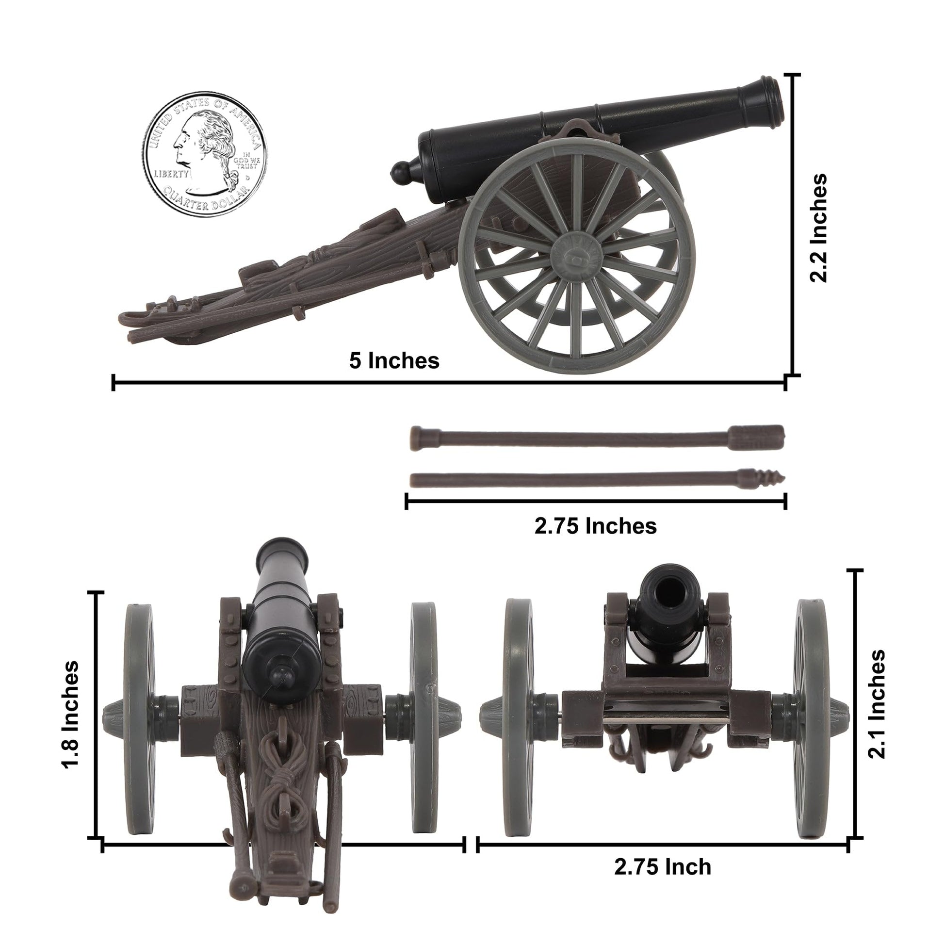 BMC CTS Civil War Artillery Horse Wagon - ACW Cannon Limber Caisson Playset