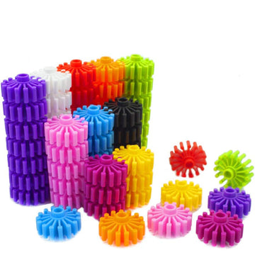 RAINBOW TOYFROG Interlocking Gears Toys for Kids - 100 Piece Kit with Tote - Colorful Manipulatives for Preschool Sensory Bin Or Occupational Therapy