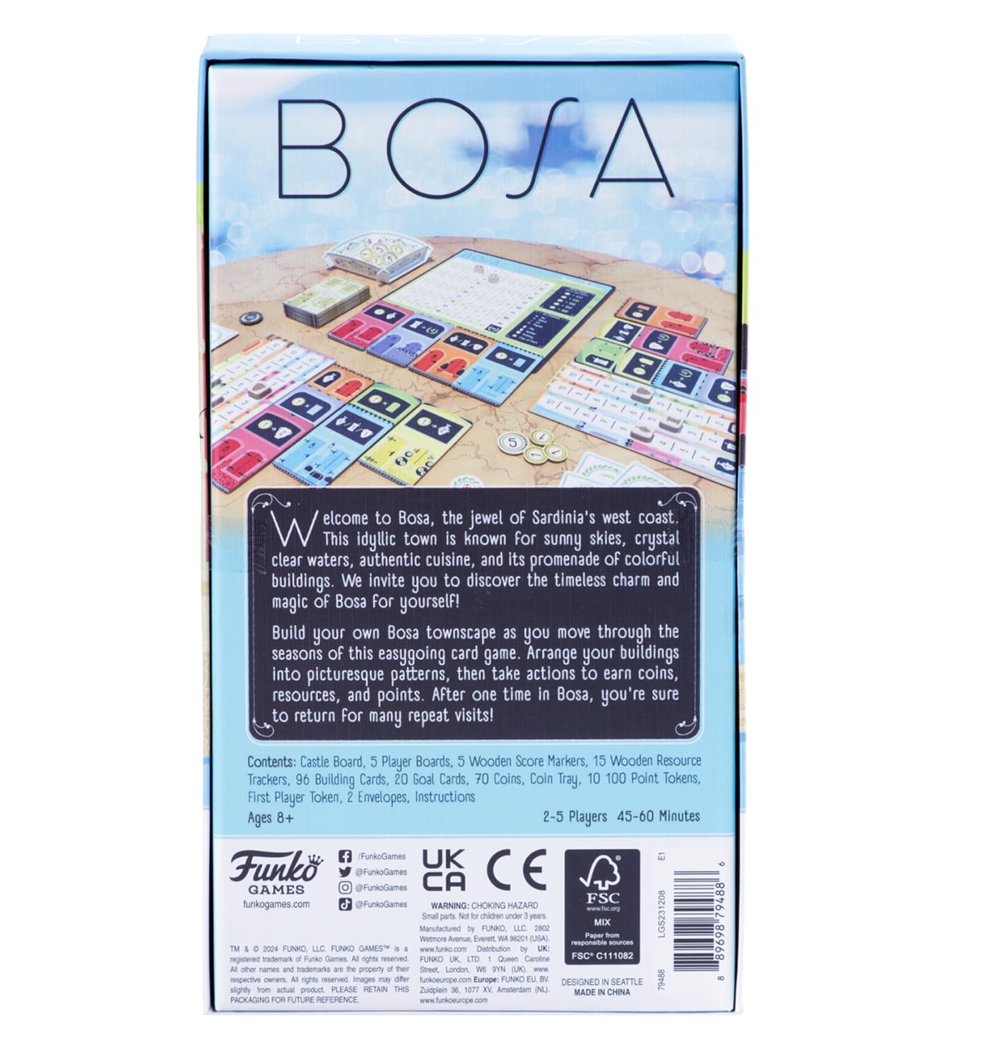 Funko Games Bosa | A Strategy Game | Build Your Own Bosa Townscape | Earn Coins, Resources and Points | 2-5 Players | Ages 8+