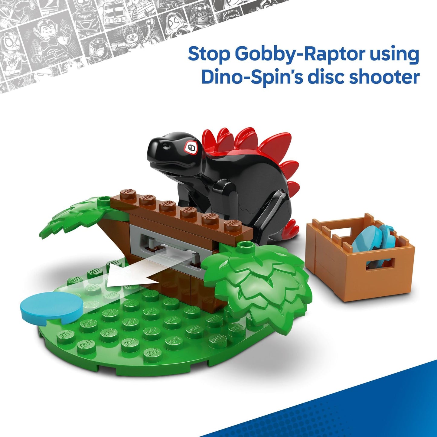 LEGO Marvel Spidey and His Amazing Friends Spidey and Gobby's Raptor Battle at Tree House HQ - Dinosaur Building Toy for Kids, Boys and Girls, Ages 4+