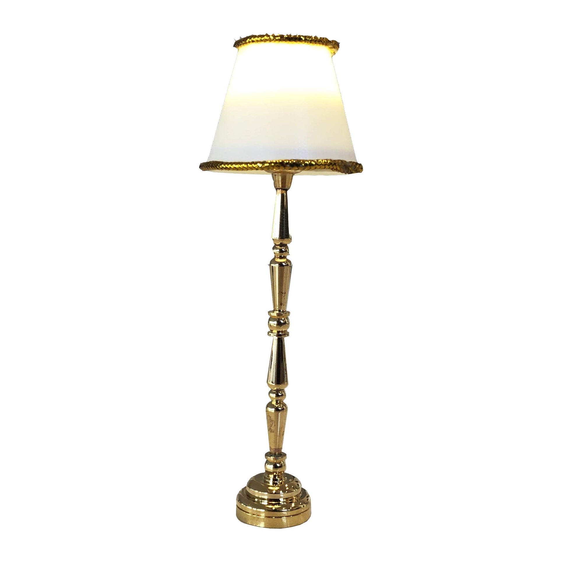 Miniature Dollhouse Floor Lamp, LED Battery-Operated Light, Functional Dollhouse Furniture Accessory