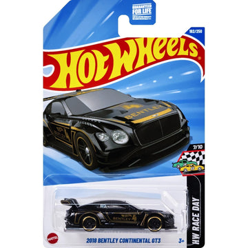 Hot Wheels 2018 Bentley Continental GT3, HW Race Day 7/10 [Black] 162/250