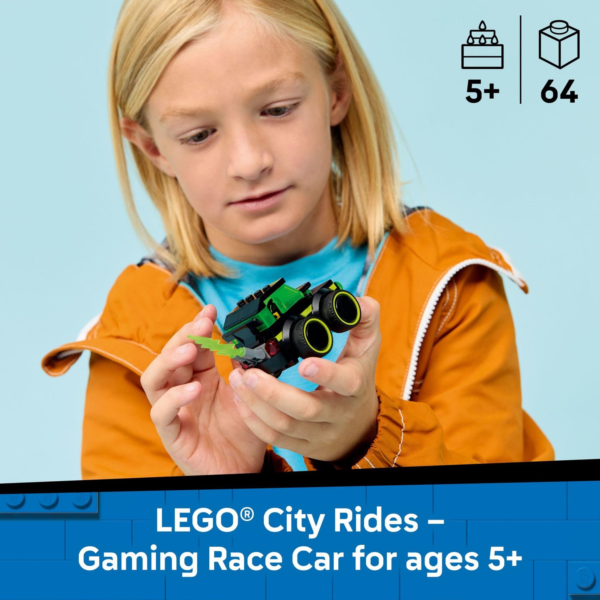 LEGO City Rides - Gaming Race Car Building Toy for Kids - Pretend Play Set for Boys & Girls, Ages 5+ - Toy Car W/Racecar Driver Minifigure - Gift Idea