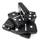 Marion Domino Double 6 Custom Engraved and Hand Painted Black Jumbo Tournament Size with Spinners in Elegant Black Velvet Case.