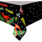 Blue Panda Dinosaur Plastic Tablecloth - 54 x 108 in, Black, 3 Pack - Disposable Table Cover for Dinosaur Birthday Party Decor