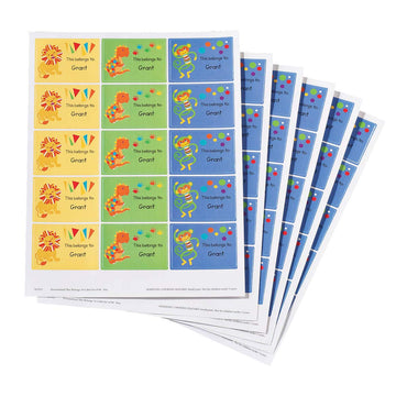 Custom This Belongs to Labels Set of 90, Lion Dinosaur Monkey