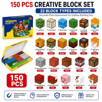 AuroraSynth 150PCS Magnetic Blocks - 0.8in Magnetic Building Blocks Cubes, Magnet Toys for Kids, Stacking Construction Magnets, School STEM Toys