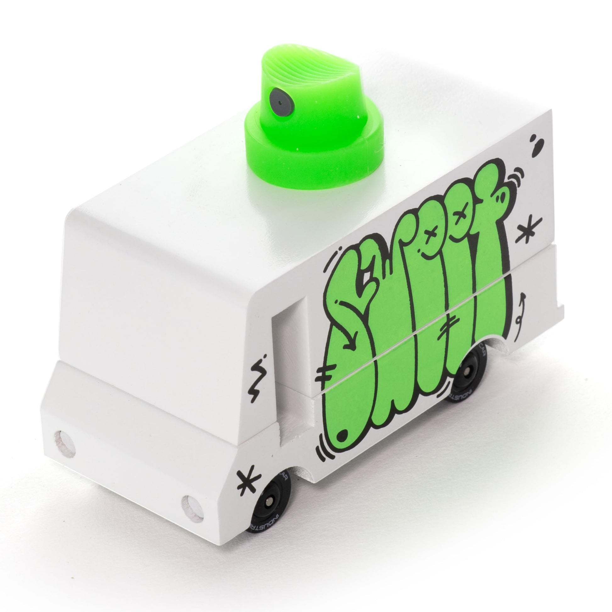 CANDYCAR® Wooden Food Truck Collection - Graffiti Green, Premium Handcrafted Beech Wood Toy Car