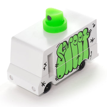 CANDYCAR® Wooden Food Truck Collection - Graffiti Green, Premium Handcrafted Beech Wood Toy Car