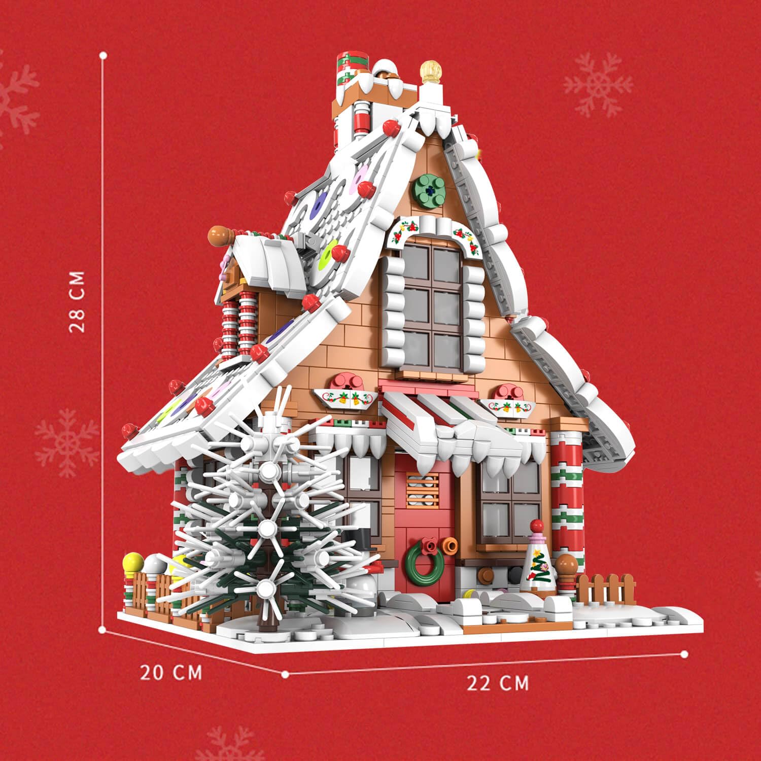 hahaspil Christmas Gingerbread House Ornaments Building Set Toys, with Led Light, for Kids, Boys, Girls & Adults, Christmas Decorations for Tabletop